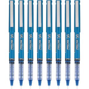 Pilot, Precise V5, Capped Liquid Ink Rolling Ball Pens, Extra Fine Point 0.5 mm, Red, Pack of 8