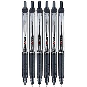 Pilot Precise V5 RT Retractable Liquid Ink Rollerball Pens, Extra Fine Point, 0.5mm, Black Ink, 6 Count