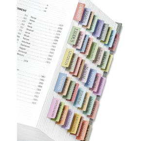 Bible Tabs for Women & Men, Bible Book Tabs for Study Bible, Large Print Repositionable Bible Index Tabs, Bible Labels Tabs, Bible Study Supplies（Pastel)