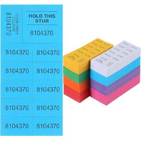 Kosiz 1000 Sheets Raffle Tickets with 10 Bid Numbers Per Sheet Colored Raffle Tickets Sheets for Chinese Auction Basket Auction Silent Auction Classroom School Church Events (Dark Color)