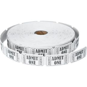 L LIKED Raffle Tickets,Single Raffle Tickets Rolls, 2000 Tickets, White,with Consecutive Numbers Ticket for Events, Carnivals, Door Prizes & Drinks