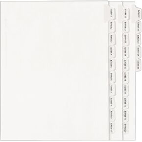 Avery Collated Legal Exhibit Dividers, Allstate Style, Exhibit 1-25, Side Tab, 8.5 x 11 inches, 1 Set (82106) in Kuwait