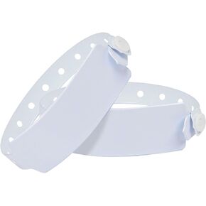 Wristall White Plastic Wristbands for Hospital 100 Pack, Vinyl Wristbands, Patient Id Bands, Waterproof Medical Plastic Wristbands