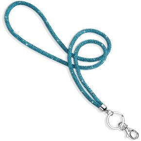 Soleebee Rhinestone Office Lanyard, 31.5'' Bling Neck Lanyard with Metal Clasp & Keyring, Crystal Lanyard for Women, ID Card, Keys Strap (Colorful)