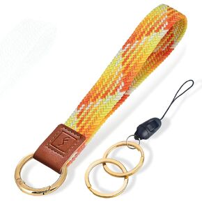 Fishent Stretchy Key Chain, Cute Keychain Wristlet, Woven Wrist Lanyard for Keys, Key Chains for Women Men Car Keys ID Badges Card Wallet Phone