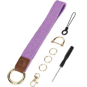 Key Chain, Stretchy Keychain Wristlet, Cute Wrist Lanyard Strap for Car Keys with D Ring for Women Men