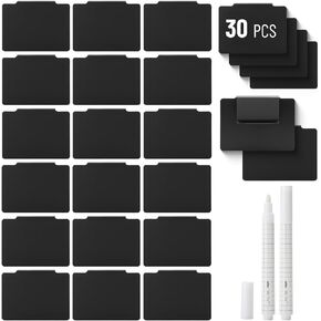 Mr. Pen- Basket Labels Clip On Set, 32 pcs, 30 Removable Bin Labels Clip On with 2 Chalk Markers, Storage Bin Labels for Storage Bins, Clip On Labels for Storage Bins, Basket Tags, Bin Clips