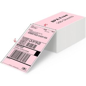 JADENS Thermal Labels 4x6-500 Labels, Compatible with Rollo, Brother, Zebra and Most Thermal Printer, Perforated, Commercial Grade, Doesn't Compatible with Dymo