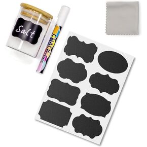 Chalkboard Labels Food or Spice Label with Expiration Labels for Bottles in Kitchen or Pantry Ideal for Food containers, Mason Jars, Storage Bins
