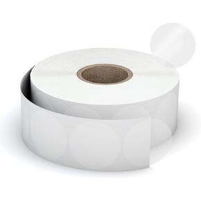 Misofuki 1" Clear Circle Stickers (1000 Pcs), Transparent Self-Adhesive Seals for Envelope, Cosmetic Box, Gift Bag, Mail, PVC Material, Round Wafer Package Seals