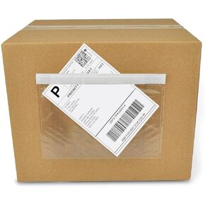 100 PCS shipping label sleeves, 7.5"x 5.5" Shipping Label Envelopes, Clear envelopes Adhesive Top Loading Packing List