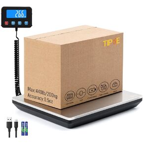 Digital Shipping Postal Scale 0.5 oz High Accuracy！440lb Commercial Weight Scale for Package, Small Business, Mail, Warehouse, Home, Battery & Charging Cable Included