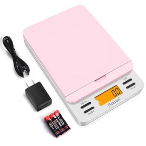 Fuzion Shipping Scale, Digital Postage Scale for Packages 86 lb/0.1oz with Hold and Tare, Postal Scale with Flip Holder, Package Scale for Small Business, Battery & AC Adapter, Rose Gold