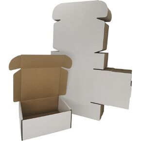 50 Pack 11.125x8.625x2'' Shipping Boxes, White Corrugated Cardboard Mailers for Mailing Packaging Small Business(W1182-50)