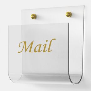 Cociat Acrylic Mail Holder for Wall Clear Hanging 6.6x2.2 Inch Mail Organizer Wall Mounted File Holder