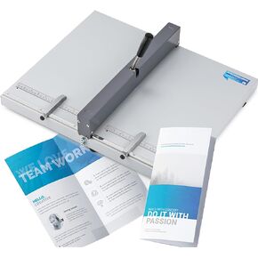 Mxmoonant Manual Creasing Machine Paper Folding Creaser with 2 Adjustable Block & Metric/Imperial Positioning Ruler for Paper Sheet Cardstock