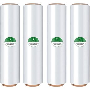 18" x 1500ft Clear Stretch Wrap - 80 Gauge Heavy-Duty Plastic Wrap Roll for Moving, Packing & Pallet Wrapping - 1 Pack