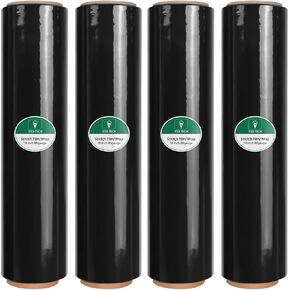 18" x 1500ft Clear Stretch Wrap - 80 Gauge Heavy-Duty Plastic Wrap Roll for Moving, Packing & Pallet Wrapping - 1 Pack