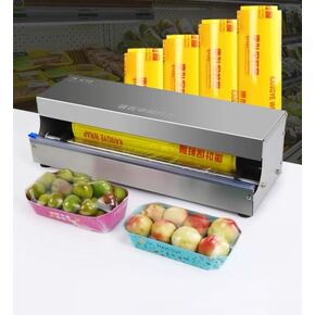 VOTOER Manual Food Wrap Film Dispenser Stretch Film Packing Wrapping Dispenser Wrapper Machine, Suitable for 10-18" Width Cling Film