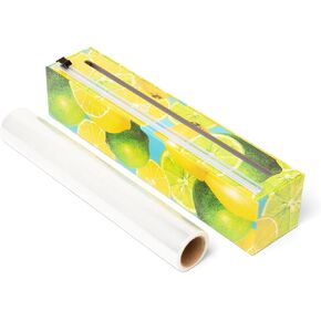 Plastic Wrap Dispenser 12" x 250' Roll- Cling Film Plastic Wrap Organizer - Hanging Aluminum Foil Dispenser - Reusable and Refillable Dispenser with Slide Cutter - Wrap Cutter in Saudi Arabia