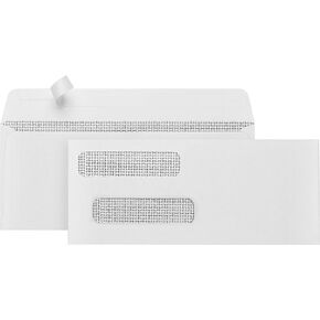 500#8 Self Seal Double Window Security Envelopes Designed for QuickBooks Checks - Computer Printed Checks - 3 5/8 X 8 11/16 (Not for Invoices)