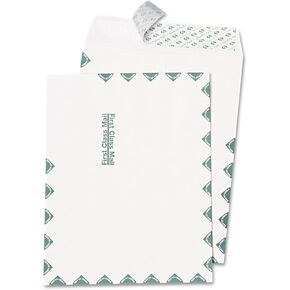 Quality Park 10 x 13 First Class Catalog Envelopes, First Class Border, Redi-Strip Self-Sealing Closure, 28 lb White Wove, 100 per Box (QUA44786)