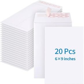 20 Pack Catalog Envelopes Self Seal, 6 x 9 Inches Catalog Mailing Envelopes,White Manila Envelopes for Mailing, Organize, Storage, Home, Office