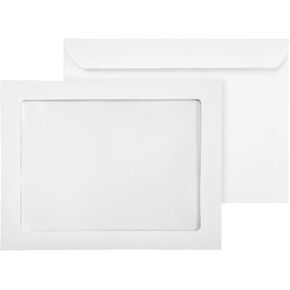 EnDoc 9x12 Full Face Window Envelopes - 28lb Paper. Bright White 9 x 12 Inches Envelope, With a nice Clear Full window - 50 Pack