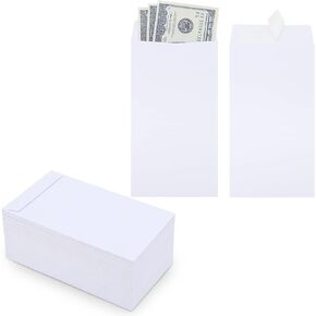 100 Pack Cash Envelopes Self adhesive 6.7x3.5 Inch, Fit for Envelope Money Saving Challenge, Black 120 GSM Thick Money Envelopes for Cash, Budgeting, Tips, Check, Coin & Tickets