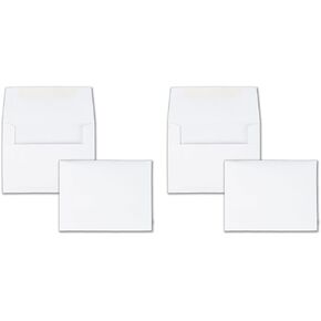 Quality Park A2 Invitation Envelopes with Gummed Closure, 4-3/8" x 5-3/4", 24 lb. White Wove, Quarter Fold Sized Envelopes Ideal for Invitations, Photos, Announcements, 100/Box (QUA36217)