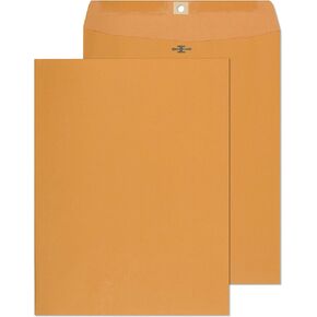 EnDoc Clasp Envelopes 10x13 Inch -15 Pack Brown Kraft Catalog Envelope with Clasp Closure & Gummed Seal – 28lb Heavyweight Envelopes for Home, Office, Business, Legal or School 10x13, Brown Kraft