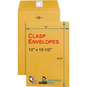 Clasp Envelopes, 5" x 7.5" Envelopes, Gummed Flap With Metal Clasp Closure, Perfect For Office, Home And School Use, 28Lb Brown Craft Envelopes - 5" x 7.5" - 5 Envelopes Per Pack
