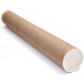 | 1-pack Kraft Mailing Tube with Caps | 2-inch x 16-inch Usable (17" total length) | Heavy-Duty Cardboard Poster Tube for Shipping and Storage of Documents and Art