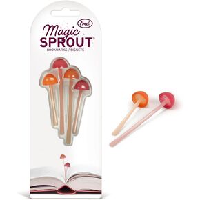 Genuine Fred Magic Sprout, Mini-Mushroom Bookmarks - Set of 4 - Two Sizes & Colors - Soft, Flexible Silicone - Fun Stocking Stuffer, Gift for Book Lovers, Teachers, Back to School - Cottagecore Decor