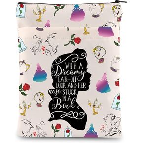 Beauty Inspired Book Sleeve Belle Princess Gifts Fairytale Lover Gift A Tale as Old as Time Gift Belle Fans Book Cover (Princess Dreamy Bag)