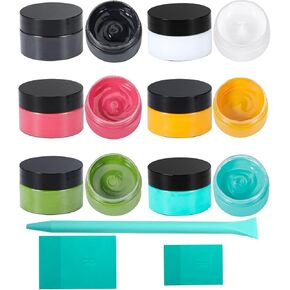 6 Chalk Paint Paste with 3 Chalk Paste Squeegees, Chalk Paste Paint Stencil Paste Ink for DIY Home Decor Self-Adhesive Stencil Paint for Drawing on Wood, T-Shirts