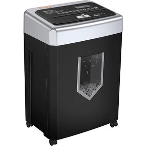 Bonsaii 15-Sheet Office Paper Shredder, 40 Mins Heavy Duty Shredder for Home Office, Crosscut Shreder with Anti-Jam System & P-4 High Security Supports CD/Credit Cards/Staple,5 Gal Pullout Bin C169-B