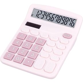 Desktop Calculator with Big Buttons, Dual Power Source, Solar and Battery, Large Display Screen - Perfect for Office, Teachers, and Students (Black)