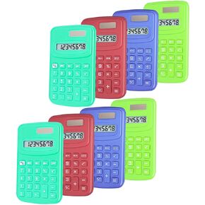Basic Calculator 8 Digit Silicone Button Desktop Calculator (4 Colors, Set of 8)