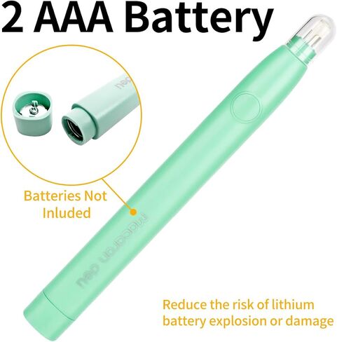 Deli Artist Electric Eraser, Dual Tips for Precision Erasing, Includes 20 Eraser Refills, Requires 2 AAA Batteries (Not Included), for Drawing, Sketching, Architecture - Green in Saudi Arabia