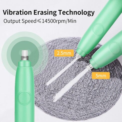 Deli Artist Electric Eraser, Dual Tips for Precision Erasing, Includes 20 Eraser Refills, Requires 2 AAA Batteries (Not Included), for Drawing, Sketching, Architecture - Green in Saudi Arabia