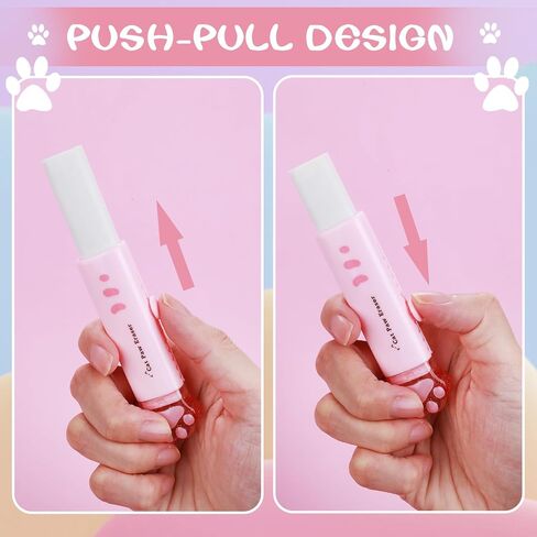 4pcs Cube Erasers, Cute Cat Paw Pen-Style Erasers Sliding Retractable Erasers Rubber Pencil Pen Erasers Push-Pull Erasers for Drawing Writing Students School Offices Supplies in Saudi Arabia