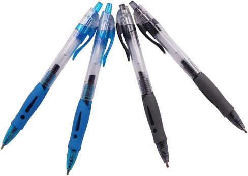 PASOL 12 Pack Gel Pens, Retractable Gel Ink Rollerball Pens, 0.5mm Fine Tips with Smooth Writing (Black) in Kuwait