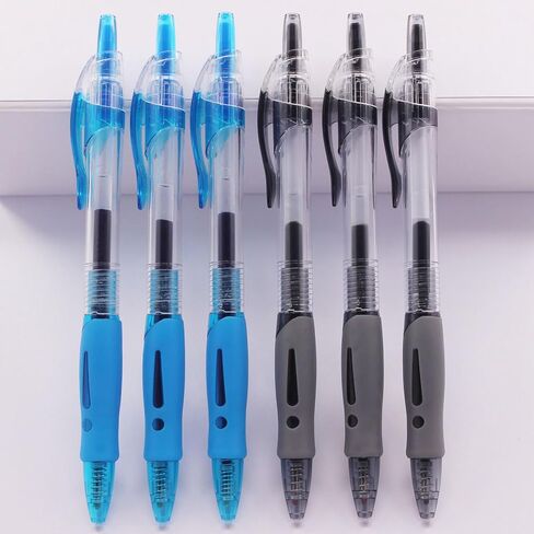 PASOL 12 Pack Gel Pens, Retractable Gel Ink Rollerball Pens, 0.5mm Fine Tips with Smooth Writing (Black) in Kuwait