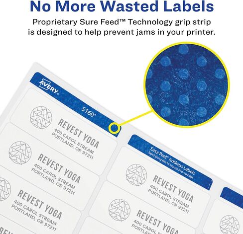 Avery High Visibility Printable Round Labels with Sure Feed, 2.5" Diameter, White, 300 Customizable Blank Labels Total (5294) in Saudi Arabia