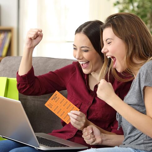 1000 ورقة تذاكر يانصيب مع 10 أرقام عرض لكل ورقة، أوراق تذاكر يانصيب ملونة للمزاد الصيني، سلة المزاد الصامت، أحداث الكنيسة المدرسية (برتقالي) in Kuwait