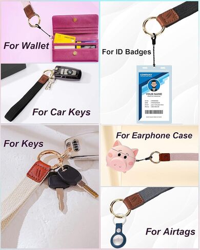 سلسلة مفاتيح معصم للنساء حبل سلسلة مفاتيح قابل للتمدد لحافظة الهاتف وشارات بطاقة الهوية in Kuwait