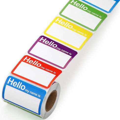 Methdic 5 Colors Name Tags Stickers 400 Labels Star Style for Office, Meeting, School, Teachers and Mailing… in Saudi Arabia