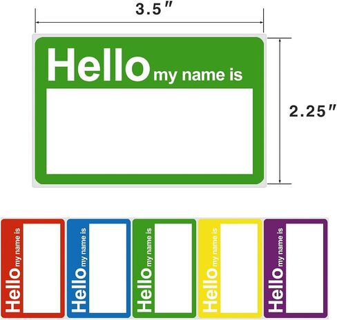 Methdic 5 Colors Name Tags Stickers 400 Labels Star Style for Office, Meeting, School, Teachers and Mailing… in Saudi Arabia