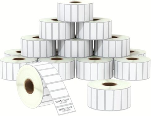 BETCKEY - 1.5" x 0.5" (38 mm x 13 mm) File Folder & Address Labels Compatible with Zebra & Rollo Label Printer,Premium Adhesive & Perforated [2 Rolls, 4700 Labels] in Kuwait